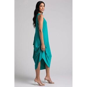 NWT Sympli Reversible Drama Dress 6 Gem Turquoise Lagenlook Jersey Midi‎ Artsy